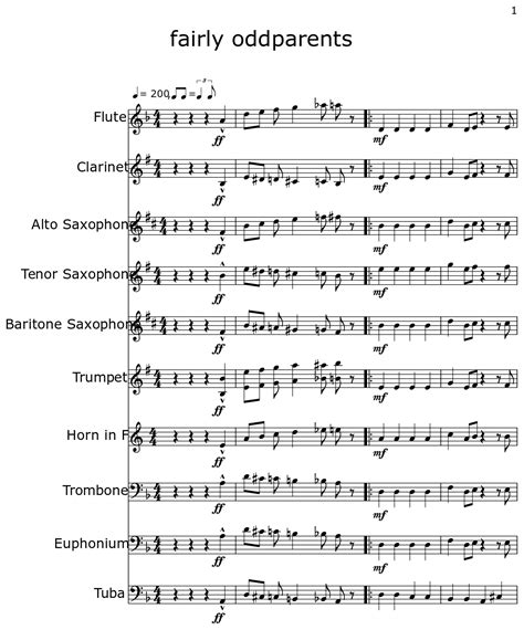 fairly odd parents sheet music